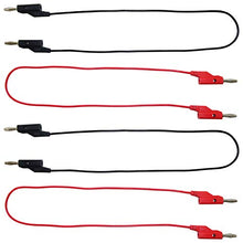 Load image into Gallery viewer, 2 Sets of Red and Black Banana to Banana Test Leads | Includes 2 Red cables and 2 Black cables | Each lead measures 24" long | Wire is 18 gauge | Stackable plugs