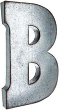 Load image into Gallery viewer, 20" Metal Letter Wall Décor, Silver with Rusted Edges, Galvanized Wall Mountable Decoration for Country, Mid-Century, or Farmhouse Theme