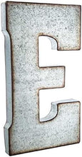 Load image into Gallery viewer, 20" Metal Letter Wall Décor, Silver with Rusted Edges, Galvanized Wall Mountable Decoration for Country, Mid-Century, or Farmhouse Theme