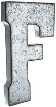 Load image into Gallery viewer, 20" Metal Letter Wall Décor, Silver with Rusted Edges, Galvanized Wall Mountable Decoration for Country, Mid-Century, or Farmhouse Theme