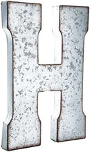 Load image into Gallery viewer, 20" Metal Letter Wall Décor, Silver with Rusted Edges, Galvanized Wall Mountable Decoration for Country, Mid-Century, or Farmhouse Theme