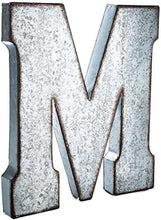 Load image into Gallery viewer, 20" Metal Letter Wall Décor, Silver with Rusted Edges, Galvanized Wall Mountable Decoration for Country, Mid-Century, or Farmhouse Theme