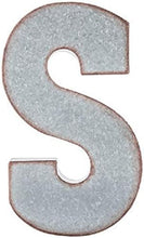 Load image into Gallery viewer, 20" Metal Letter Wall Décor, Silver with Rusted Edges, Galvanized Wall Mountable Decoration for Country, Mid-Century, or Farmhouse Theme