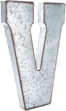 Load image into Gallery viewer, 20" Metal Letter Wall Décor, Silver with Rusted Edges, Galvanized Wall Mountable Decoration for Country, Mid-Century, or Farmhouse Theme