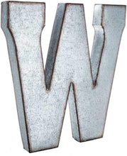 Load image into Gallery viewer, 20" Metal Letter Wall Décor, Silver with Rusted Edges, Galvanized Wall Mountable Decoration for Country, Mid-Century, or Farmhouse Theme