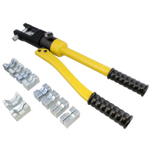 Load image into Gallery viewer, 16 Ton Hydraulic Crimper with 10 Crimping Dies for Electrical Wire Sleeves, Lugs, and Compressible Battery Terminal Ends
