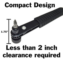 Load image into Gallery viewer, Right Angle Close Quarters Ratcheting Reversible Screwdriver Set with 18 Bits