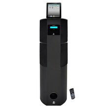 Load image into Gallery viewer, iPod/iPhone/iPad/MP3 AUX Input - Real 2.1 Channel Output - Touch Key Control System - Mid Range Driver: Dual 3.5 Inch - Wood Construction w/ Beautiful Exterior | S-Video Output - Full Function Remote Control - LCD Display - Tweeter: Dual 1.0 Inch - Dimensions: 15.2'' x 11.4'' x 42.1'' | Built-In FM Radio with Memory - Independant Control of Each Channel - Output Power: 600Watts - Subwoofer: 8 Inch - Net Weight: 35.8 Lbs | Alarm Clock Control and Time - iPod/iPhone/iPad Can Be Controlled Through