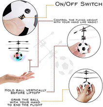 Load image into Gallery viewer, Magic Flying Hover Soccer Ball with Lights, Fun Helicopter Gadget Toy Hovers Above Your Hand by Infrared Induction, Suitable for Indoor and Outdoor Use, USB Rechargeable