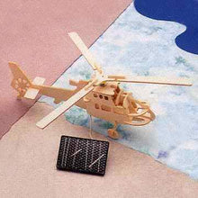 Load image into Gallery viewer, Solar Powered Wooden Helicopter Model with Motor Educational Kit