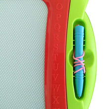 Load image into Gallery viewer, Magnetic Drawing Doodle Board, Tethered Pen Writes in Color, Writing Easily Wipes Clear with Slider, Easy to Hold and Use (Green)