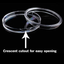 Load image into Gallery viewer, 100 Pack of 30mm Coin Collector Capsules with Storage Case - Protect and Organize Your Collection