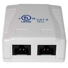 Load image into Gallery viewer, 2 Port Cat6 Surface Mount Box, 2 Cable Entrance, UL Listed (White)