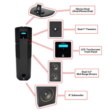 Load image into Gallery viewer, Pyle Home PHST96IPBK 30-Pin iPod/iPhone/iPad Speaker Dock Tower (Black Matte)