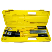 Load image into Gallery viewer, 16 Ton Hydraulic Crimper with 10 Crimping Dies for Electrical Wire Sleeves, Lugs, and Compressible Battery Terminal Ends