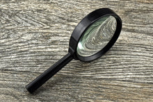 Load image into Gallery viewer, SE Handheld Magnifier, 3x Power, 2" Glass Lens with 2.75" Black Plastic Handle (MH7009B-3X)