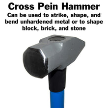 Load image into Gallery viewer, 5 Piece Heavy Duty Hammer Set - Includes 32oz Rubber Mallet, 3lb Sledge Hammer, 3lb Cross Pein Hammer, 32oz and 16oz Ball Pein Hammers