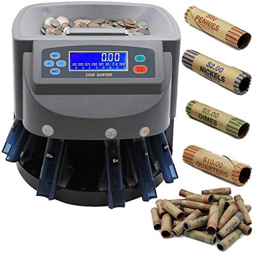 Electronic USD Coin Sorter and Counter with LCD Display, Sorts 270