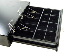 Load image into Gallery viewer, PL-420 Point of Sale/Register Heavy Duty Rj-12 Key-Lock Cash Drawer with Bill Coin Trays, Keep Your Money Safe, Black