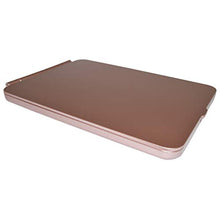 Load image into Gallery viewer, LED Lighted Travel Makeup Mirror, Rechargeable Illuminated Portable Rose Gold Mirror with 3 Light Colors