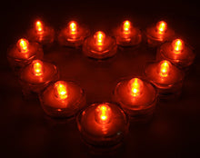 Load image into Gallery viewer, Pack of 12 Waterproof Submersible Flameless Orange Flower LED Tea Lights (Batteries Included) Perfect for Party, Wedding, Events