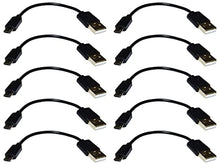 Load image into Gallery viewer, 10 Pack 6 Inch MicroUSB Cable, Short USB to Micro USB, High-Speed A Male to Micro B, Black Color, Suitable for External Charger Power Bank, TV Stick, and Other Devices, Black