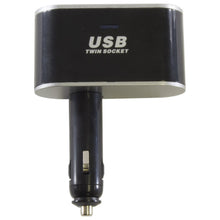 Load image into Gallery viewer, Car Cigarette Lighter Socket Splitter - Twin Socket with 2 USB Charging Ports