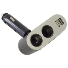 Load image into Gallery viewer, Car Cigarette Lighter Socket Splitter - Twin Socket with 2 USB Charging Ports