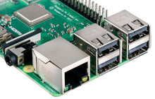 Load image into Gallery viewer, Raspberry Pi 3 Model B+ with 1.4GHz 64-bit quad-core processor, dual-band wireless LAN, Bluetooth 4.2/BLE, faster Ethernet, and Power-over-Ethernet support
