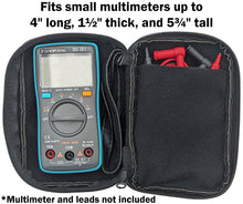 Load image into Gallery viewer, Small Zippered Carry Case for Compact Multimeters, Faux Leather (4&quot; x 1½&quot; x 5¾&quot;)
