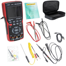Load image into Gallery viewer, Handheld 2-in-1 Oscilloscope Multimeter with Backlit Color Screen, Single Channel 10MHz Bandwidth, 9999 Counts True RMS DMM with Temperature Measurement, Rechargeable
