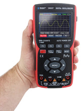 Load image into Gallery viewer, Handheld 2-in-1 Oscilloscope Multimeter with Backlit Color Screen, Single Channel 10MHz Bandwidth, 9999 Counts True RMS DMM with Temperature Measurement, Rechargeable
