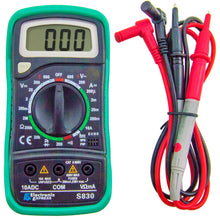 Load image into Gallery viewer, Digital Multimeter 3½ Digit 1999 Counts LCD Display, AC/DC to 600V, Current to 10A, Measures Resistance, Continuity / Diode / Transistor Test
