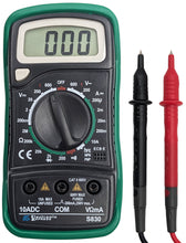 Load image into Gallery viewer, Digital Multimeter 3½ Digit 1999 Counts LCD Display, AC/DC to 600V, Current to 10A, Measures Resistance, Continuity / Diode / Transistor Test
