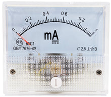 Load image into Gallery viewer, Analog Ammeter 0-1mA DC Amp Meter, Panel Mount Meter Movement

