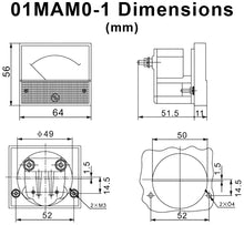 Load image into Gallery viewer, Analog Ammeter 0-1mA DC Amp Meter, Panel Mount Meter Movement
