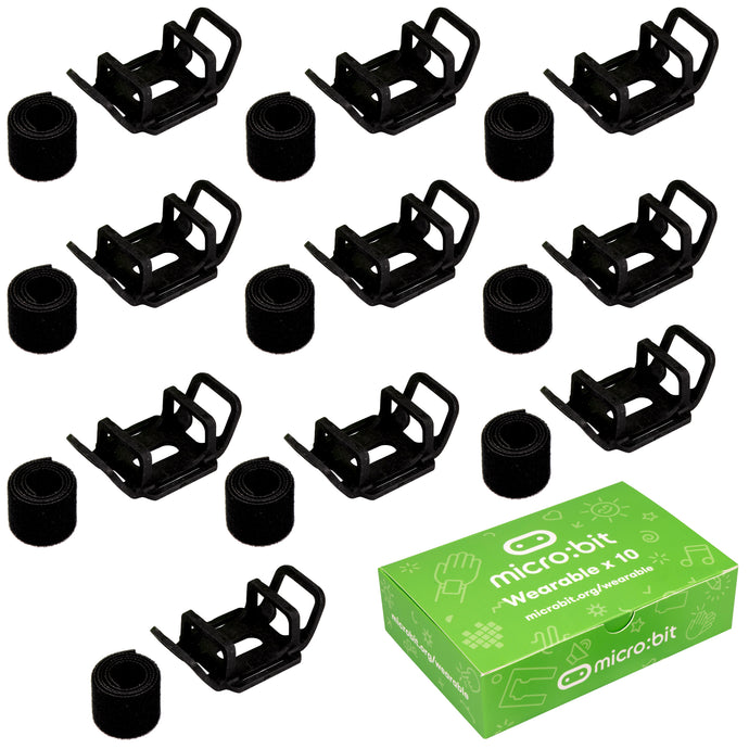 10 Pack BBC Micro:bit Wearable Holders - Includes Flexible Rubber Holders and Fastening Straps