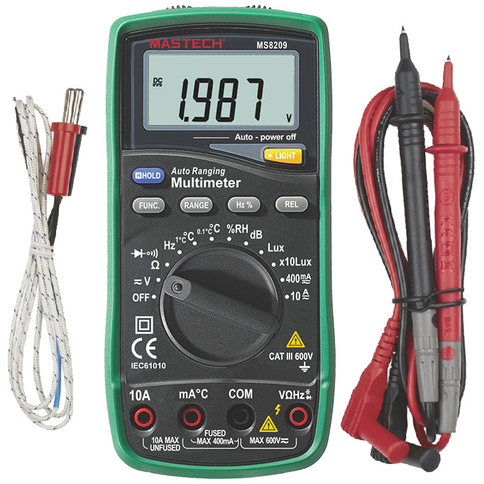 Science Multimeter Mastech 5-in-1 Multimeter: Lux, Sound Level, Humidity, Temperature, DM ...
