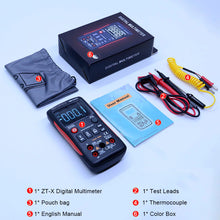 Load image into Gallery viewer, Button Operated Digital Multimeter with NCV, Data Hold, True RMS, 9999 Counts Backlit LCD (ZT-X)

