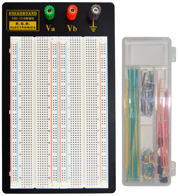 Premium Solderless Breadboard, 1,660 Contact Points and 3 Binding Posts, Includes 140 Piece Wire Kit, 8.7
