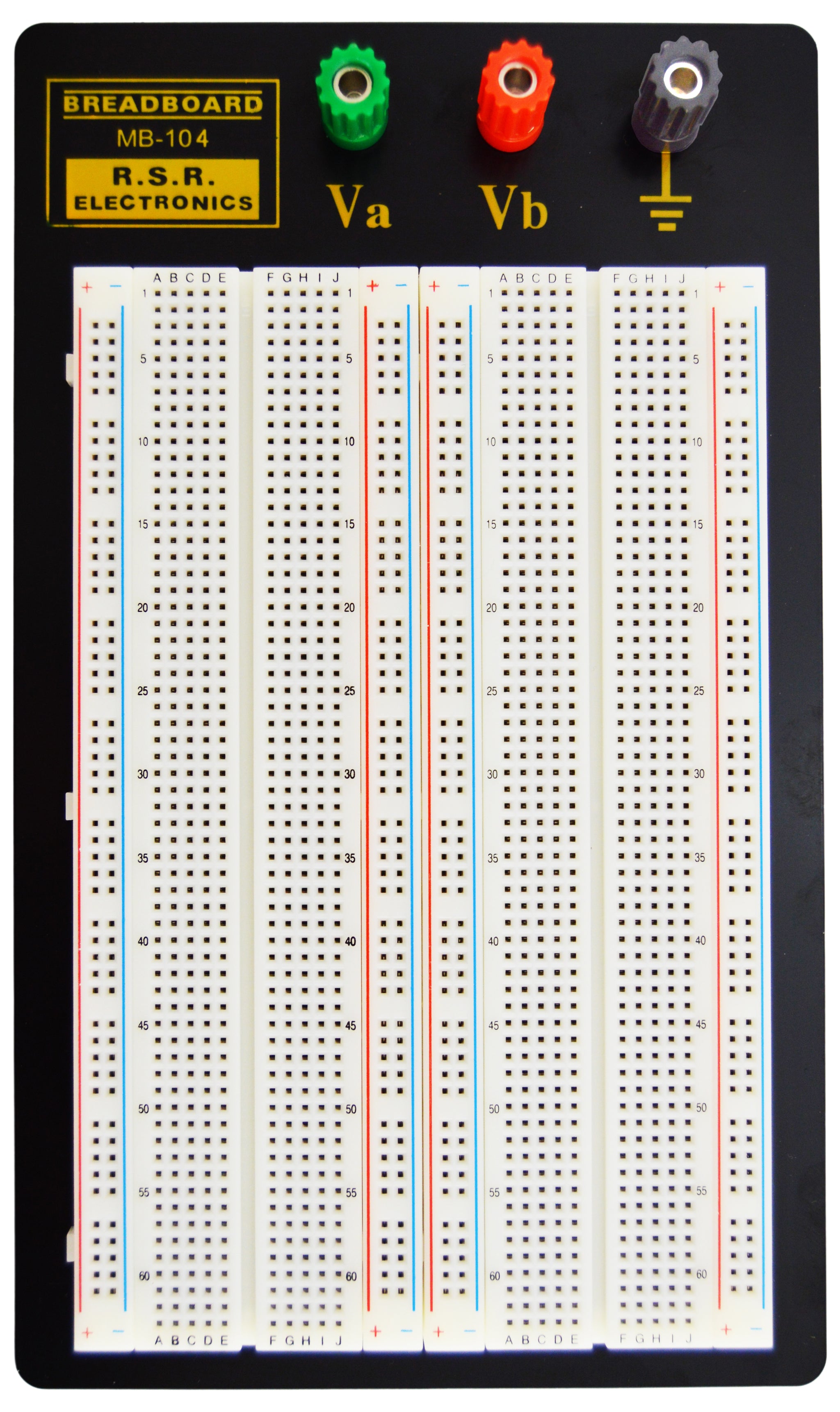 Electronix Express 840 Tie-Point Solderless Breadboard – 165x56x8.5mm, Mounting Holes, 03MB901