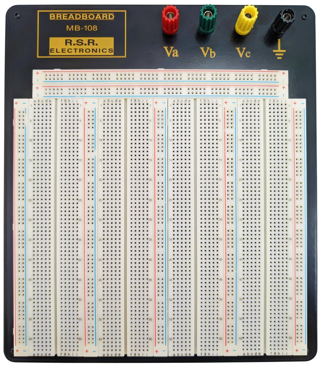3220 Tie Point Solderless Breadboard with 4 Binding Posts, Metal Backplate with Rubber Feet, 10.2