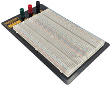 Load image into Gallery viewer, Premium 1,660 Tie Point Solderless Clear Breadboard with 3 Binding Posts, Metal Backing (8.7&quot; x 5.9&quot;)

