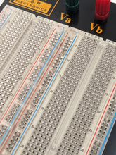 Load image into Gallery viewer, Premium 1,660 Tie Point Solderless Clear Breadboard with 3 Binding Posts, Metal Backing (8.7&quot; x 5.9&quot;)
