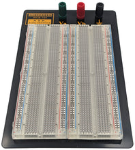 Load image into Gallery viewer, Premium 1,660 Tie Point Solderless Clear Breadboard with 3 Binding Posts, Metal Backing (8.7&quot; x 5.9&quot;)
