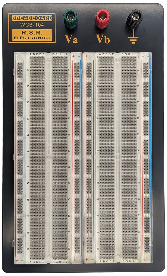 Premium 1,660 Tie Point Solderless Clear Breadboard with 3 Binding Posts, Metal Backing (8.7