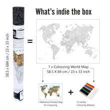 Load image into Gallery viewer, Coloring Poster- World Map
