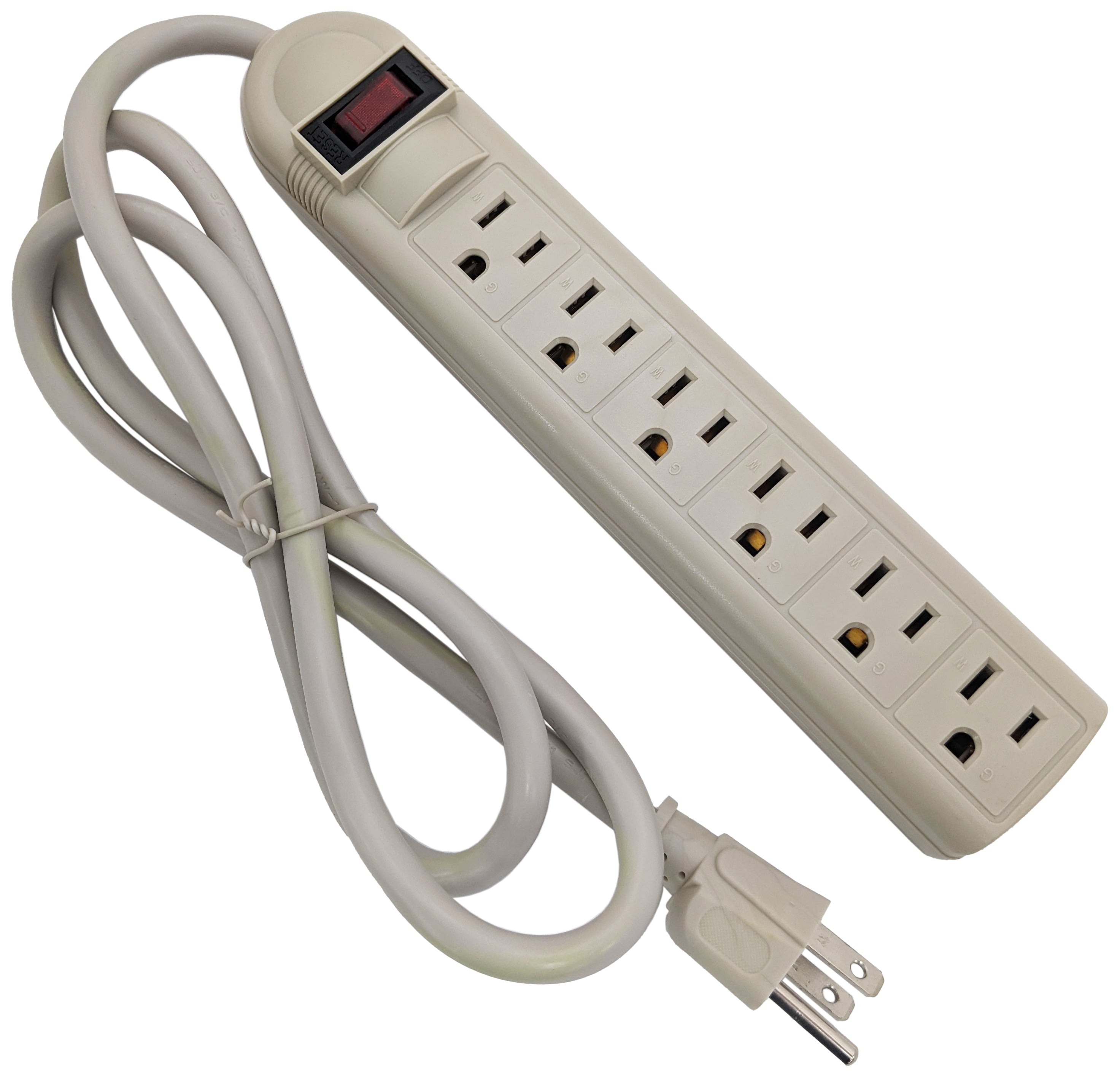 6 Outlet Surge Protector Power Strip with On/Off Switch, UL Listed ...