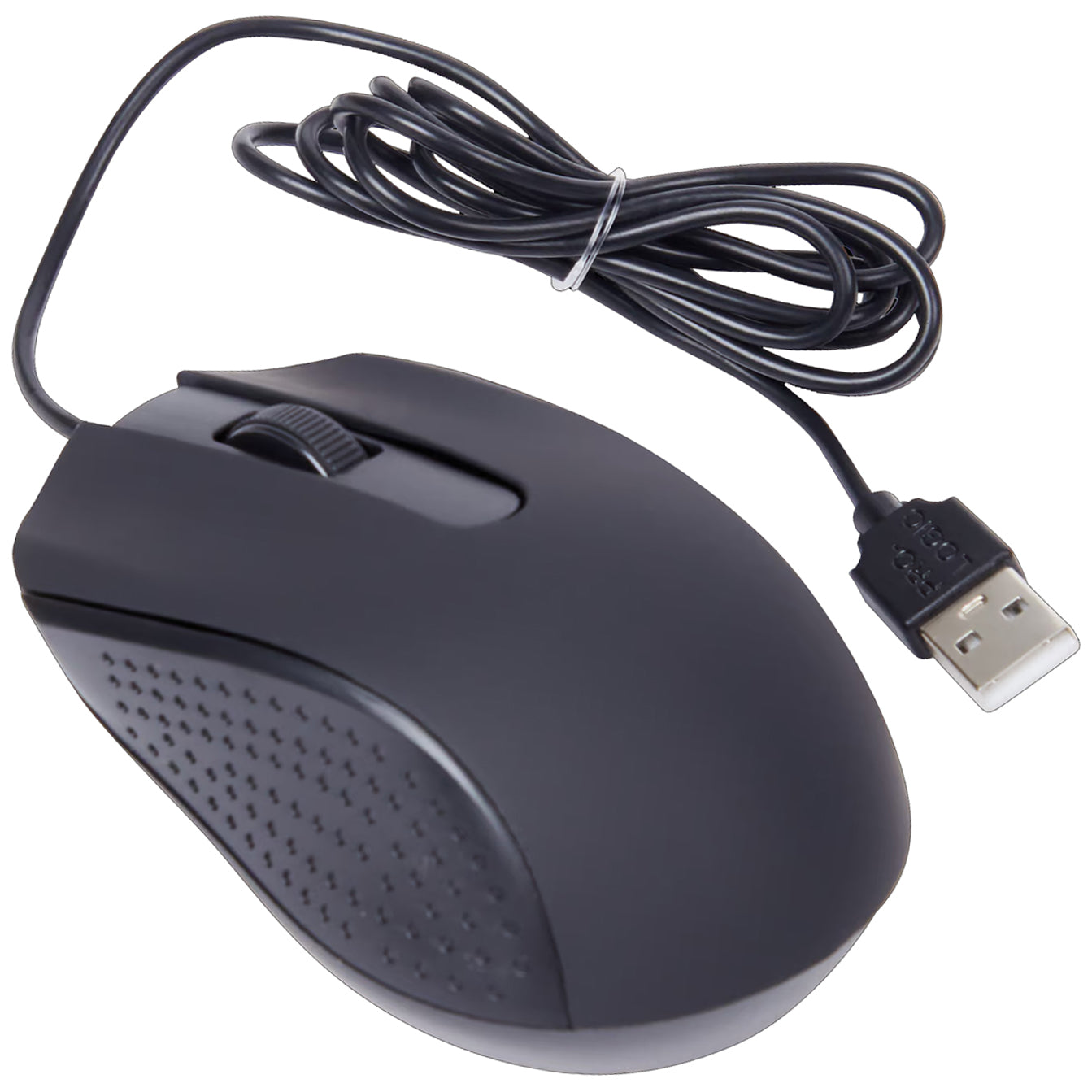 Ambidextrous USB Optical Mouse with 3 Buttons & Scroll Wheel (Black Co ...