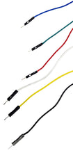 Load image into Gallery viewer, Set of 6 Alligator Clip to Male Jumper Pin Test Leads, 6 Colors (Green, Red, Black, Yellow, White, Blue), 8-inch Wire Length
